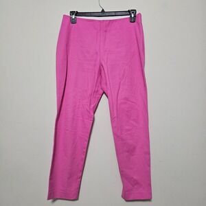 A New Day Womens Pants Size 12/Medium Pink Cotton Stretch Elastic Waistband 1045